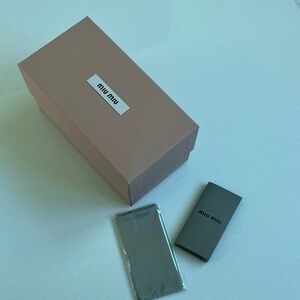 Miu Miu Pink Box with Gray Accessories